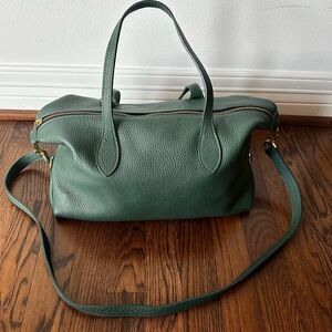 Oliveve Sutton convertible Green pebbled Leather Satchel Crossbody Bag